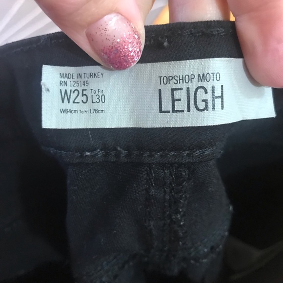 Topshop Moto Leigh Black Pants W25 L30 - Picture 5 of 6